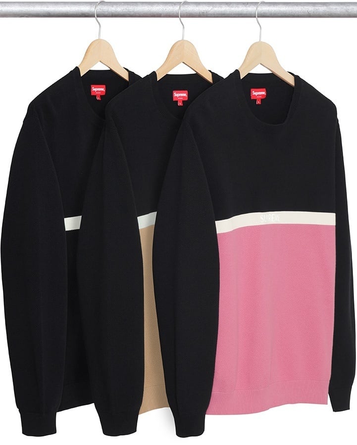 Split Pique Crewneck